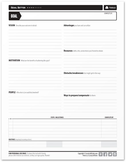 Goal Setter Printable